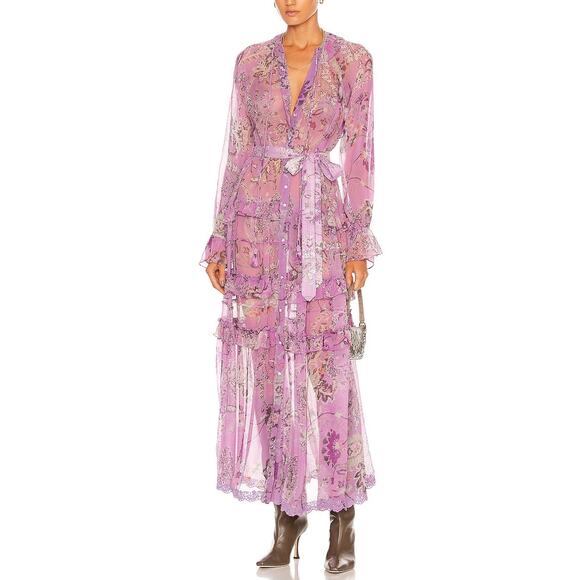 Hemant and Nandita Dresses & Skirts - Hemant And Nandita Sheer Orchid Mavi Kaftan Dress Size S NWT